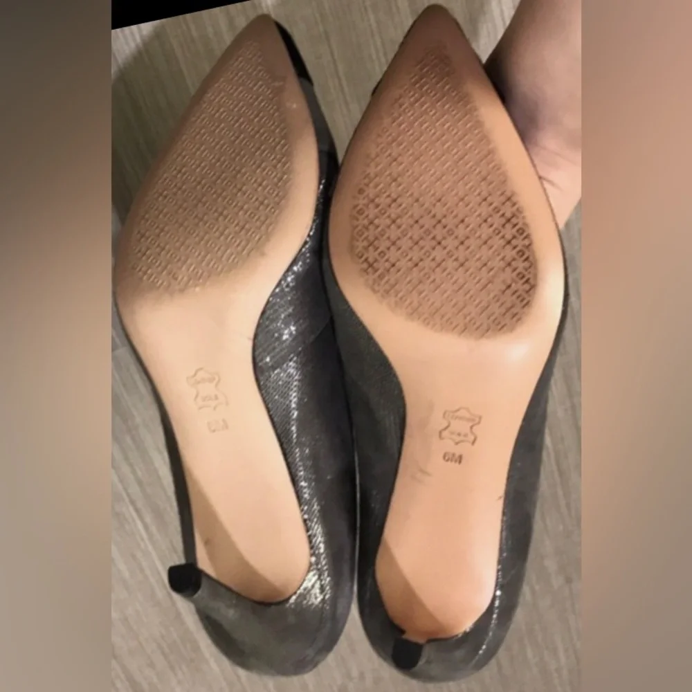 Tory Burch 'Shaila'  Leather Pump Pointy Toe colorblock grey & black size 6